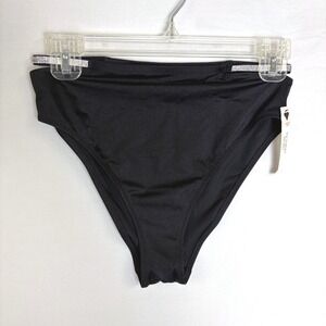 Victorias Secret High Waist Cheeky Bikini Bottom Black Rhinestone Swim Small NWT